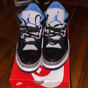 Jordan 3. Black and Blue Cement. Size 13.